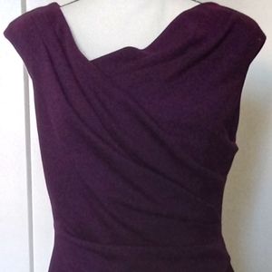 Fitted dress, plum color